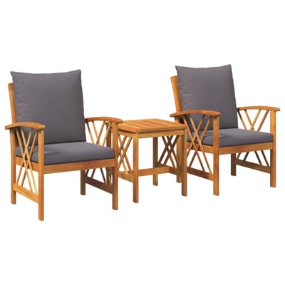 vidaXL - Tuinbank - Set - 3 - st - Olie - Natuurlijk - Massief - Acacia - Hout