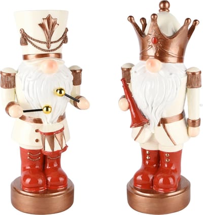 Dekoratief | Notenkraker op sokkel m/trommel, resina, 11x10x27cm, set van 2 stuks | A245483