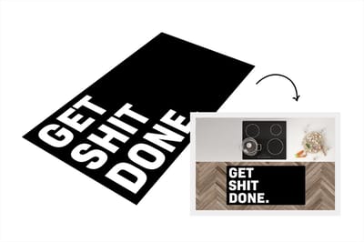 Keukenloper - Loper keuken - Get shit done - Spreuken - Quotes - 120x60 cm - Keukenloper vinyl