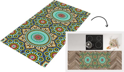 Keukenloper - Loper keuken - Mozaïek - Patronen - Mandala - 120x60 cm - Keukenloper vinyl