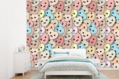 Behang - Fotobehang Hart - Patroon - Baby - Breedte 360 cm x hoogte 260 cm