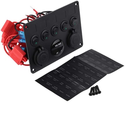 Dailygoody - Tilt Switch - Schakelaar voor Auto Boot en Truck - Dual USB Voltmeter - Groen Licht - 12-24V - Betrouwbare On/Off Schakelaar - Ideaal voo
