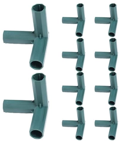 3-weg hoek connectoren voor kas en tuinframe - 10 stuks - kunststof 11mm