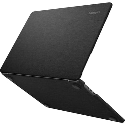 Coque Spigen pour MacBook Air 13 pouces, M4, M3 (2025/2024) / MacBook Air 13 pouces M2 (2023) Coque rigide avec manchon en tissu premium, Coupe urbaine, ACS05272 (Noir)