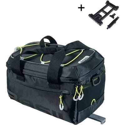 Basil Miles bagagedragertas MIK, 7L, black lime - 100% waterdicht - Polyester -