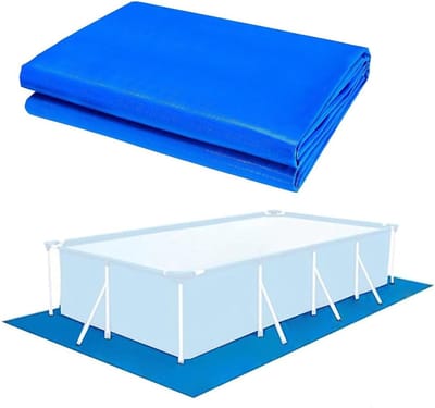 KZQ Rechthoekige vloermat voor bovengrondse zwembaden, beschermende bodemdoek geschikt voor framezwembaden en opblaasbare zwembaden, antislip vijverfolie onderlegger, maat 295 x 206 cm