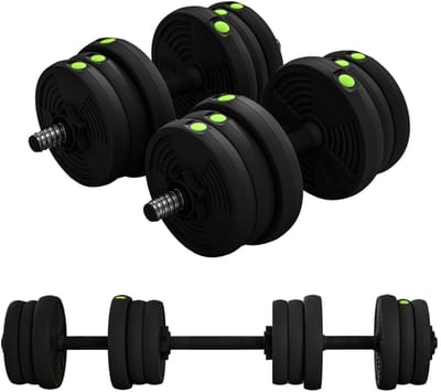 MODFU - Verstelbare 2-In-1 Halterset - Korte En Lange Halter - Antislip Grip - Kunststof - Zwart - 20 Kg