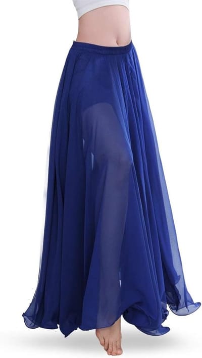 Maxi Voile Belly Dance Rok voor Dames | Chiffon Tribal Skirt | 720 Graden Swing Rok voor Training en Optredens