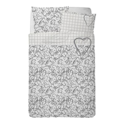 Stapelgoed Dekbedovertrek Sweet Heartz - Ledikant - 100x140 cm - Grey