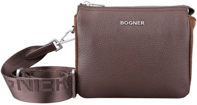 Bogner Leren Schoudertas Banff Gulia Shoulderbag Darkbrown Donkerbruin