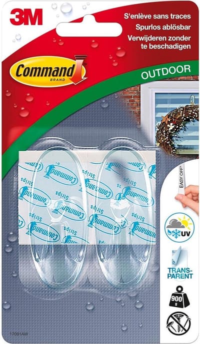 3M Command haken M in ovale vorm voor gebruik buitenshuis Transparant Inhoud: 2 stuk(s)