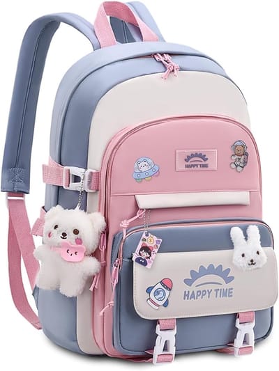 TEKROA® Meisjes Rugzak - Schooltas - Waterafstotend - Met en Accessoires - Schooltas Bovenbouw & Middelbare School (9-16 jaar) – Ruime Rugzak met Vakken & Verstelbare Schouderbanden