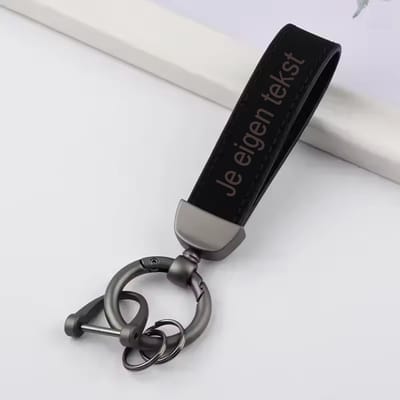 Sleutelhanger Zwart - Sjiek - Laser gegraveerd - Gepersonaliseerd