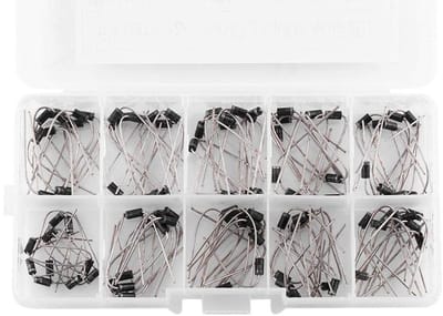100 stuks Diode Set - 10 waarden Germanium Gelijkrichter Diodeset - Elektronisch - Inclusief Behuizing - Laag Stroomverlies en Hoge Efficiëntie