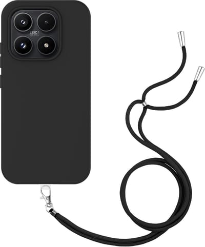 Just in Case hoesje met koord geschikt voor Xiaomi 17 Hoesje met Koord - Flexibele Case - Zwart