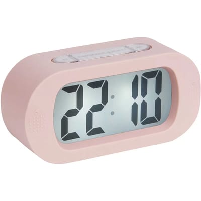 Karlsson Wekker Gummy - Rubberized Licht Roze - 14x7x5cm - Scandinavisch - Wekker voor slaapkamer - Wekkers