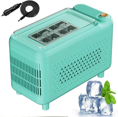 Draagbare Ijsmaker - Mini IJsblokjesmachine - Dranken Koelen - Dik IJs - 20mm Kubussen - Blauw