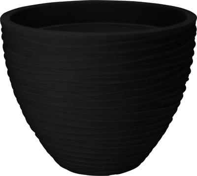 Pro Garden Plantenpot/bloempot Dunes - Tuin - stevig kunststof - antraciet - D40 x H31 cm - Voor buiten