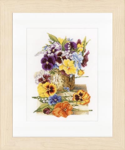 Telpakket kit Pot met viooltjes  - Lanarte - PN-0154464