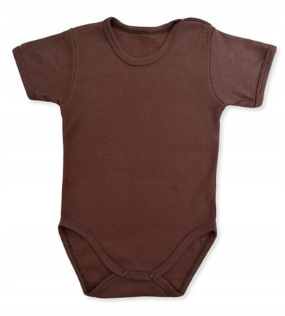 Dartomik Abcdefg-baby Serie - Katoenen Babybody - Bruin - Korte Mouw - Oeko-tex Gecertificeerd