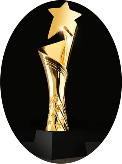 Gouden Trofee - Prijs Hars - Erkenning Prestaties - Aanpasbaar Graveren - 32 Centimeter - Goud