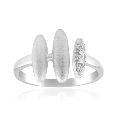 Cavill - Zilveren Ring - 925 Sterling Zilver Gerhodineerd - I1 (G) Diamanten Ronde Briljant Pavé - Elegante Damesring - Modern Sieraad
