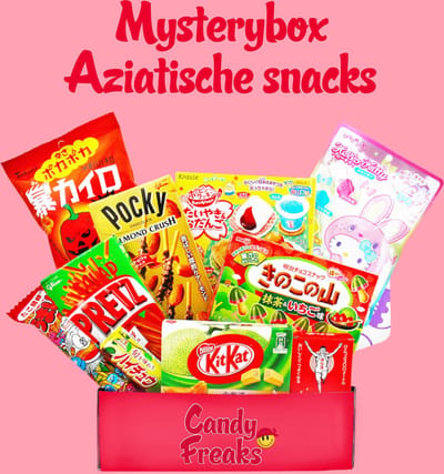 Aziatisch mystery box - Snacks - Snoep box - Eten - Cadeau pakket - Giftbox - Japans - Japan - Koek - Jello - DIY - Sinterklaas en kerst cadeau