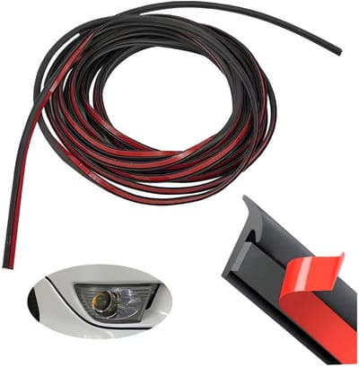 Allecto - Autodeurrubberafdichting - Weerbescherming - 5m - Geluidsisolatie - T-Rand Rubberafdichting - Universeel - Zwart