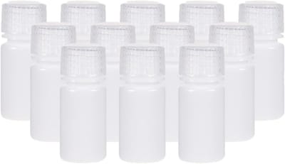 12 Stuks Chemische Reagentflesjes, Kleine Mond Laboratorium Containers | Ideaal voor Vloeistofopslag, Laboratoria en Fabrieken (Wit, 15ml)