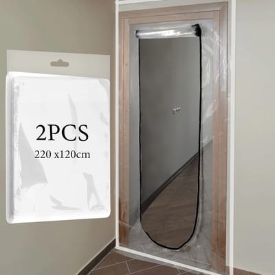 Stofdichte Deur met Ritssluiting voor Renovatie en Bescherming - U-Vormig Transparant (2 Stuks)