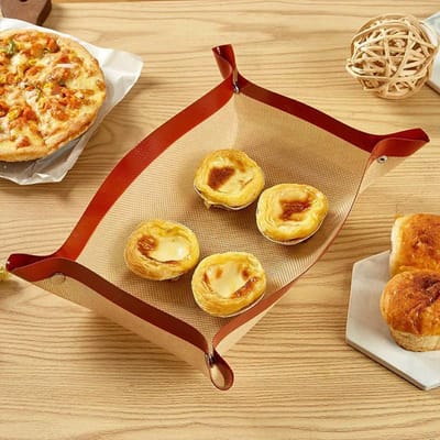Lekbestendige Silicone Bakshims Met Kleine Knopjes Ontworpen Voor Glasvezel Hittebestendige Bakmatten Hergebruik Koekjes Macarons brown