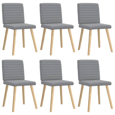 vidaXL - Eetkamerstoelen - 6 - st - stof - lichtgrijs
