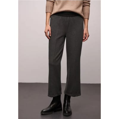 7/8 Broek met wijde pijpen in visgraatmotief