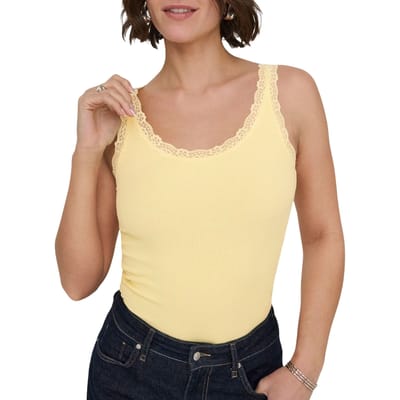 slim fit tanktop van mix van biologisch katoen model 'SARA'