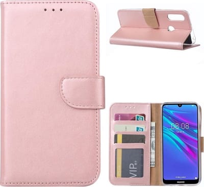 Bookcase Geschikt voor: Huawei Y6 Pro 2019 - Rose Goud - portemonnee hoesje