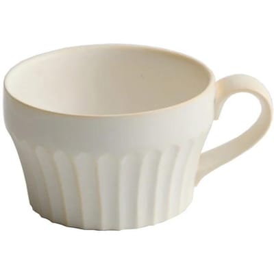 Creatieve Keramische mok Japanse Retro Koffiekop Ontbijt Melk Havermout Kommen Soepkom ome kantoor Theekop Espressomok Drinkware 350ml white