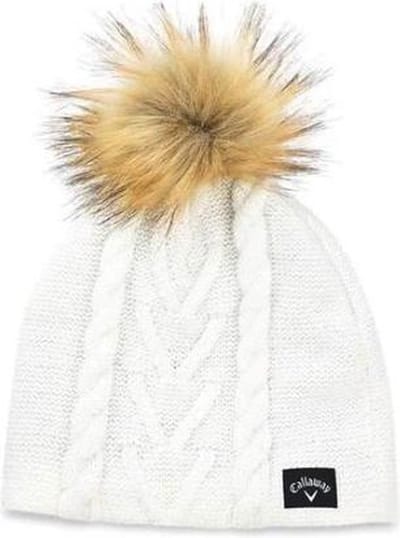 Callaway pom pom beanie effen - wit