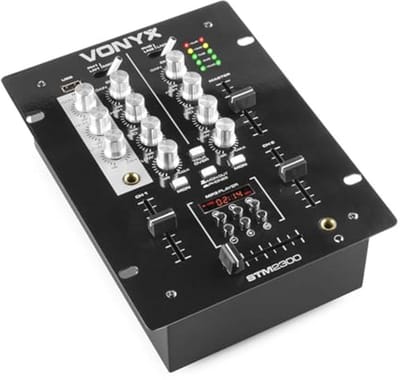2-kanaals DJ-mengpaneel met USB-MP3-speler en crossfader