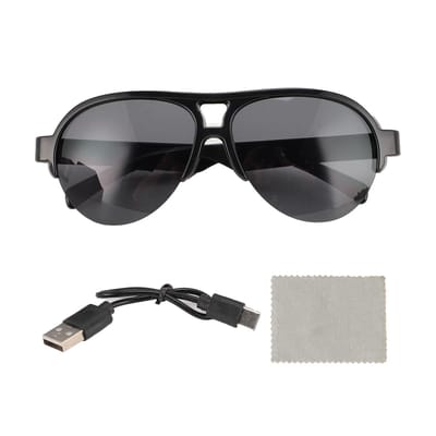 Dailygoods - Bluetooth-zonnebril - Slimme Bril met Open Oorstijl - Zwart - Muziek en Bellen - 137 Talen Vertaling - Geschikt voor Android