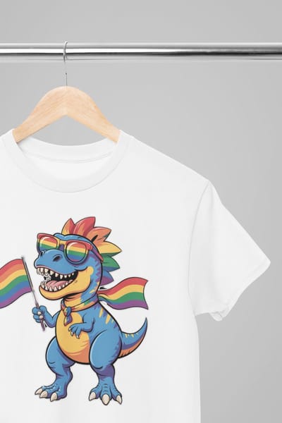 Pride shirt - LGBTQ rex - Wurban Wear | Gay pride | Pride kleding | Regenboog kleding | Pride | Pride vlag | Regenboog vlag | Regenboog | LGBTQ | LHBTI | Liefde | Transgender | Crossdress | Amsterdam | Rainbow | lgbt shirt | Zwart & wit