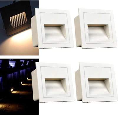 4-delige set LED wandinbouwverlichting voor trap en buiten