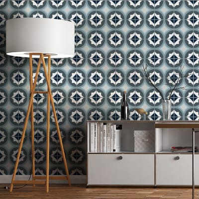 Zelfklevende tegelmuurstickers voor keuken en badkamer - 9 cementtegelstickers, Azulejos Firmina - 9 stickers, 10x10cm