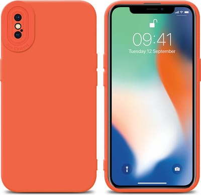 Cadorabo Hoesje geschikt voor Apple iPhone X / XS in FLUID ORANJE - Beschermhoes gemaakt van flexibel TPU silicone Cover Fluid Case