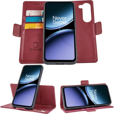 Geschikt voor OnePlus Nord 4 - Book Case Hoesje - Uitneembaar Hoesje - Magnetische Sluiting - Portemonnee Bordeaux Rood