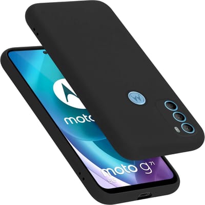 Cadorabo Hoesje geschikt voor Motorola MOTO G71 5G in LIQUID ZWART - Beschermhoes gemaakt van flexibel TPU silicone Case Cover