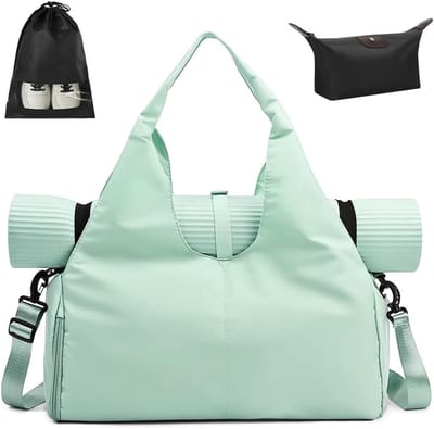 Lichte en waterdichte yogatas voor vrouwen met compartiment voor schoenen en natte spullen, ideaal voor sportschool en yoga accessoires