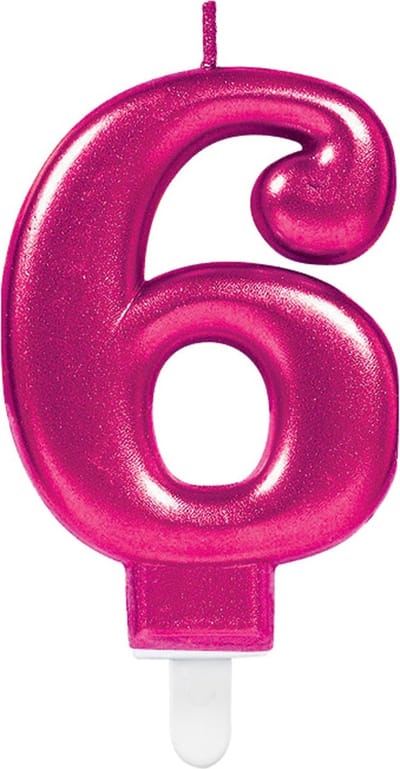 Amscan by Riethmuller - Riethmüller - Verjaardagskaars 6 Sparkling Celebrations Pink