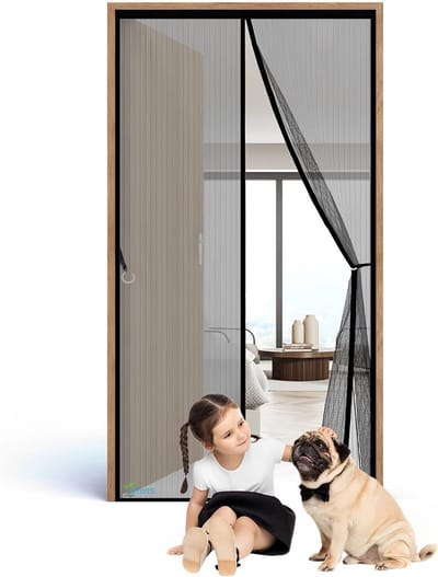 Magnetische Hordeur 65x180 cm Zwart Automatisch Sluitend Insectenhor