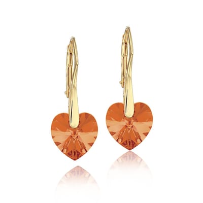 Montebello Oorbellen Lily HZ81 - Swarovski Hart - 925 Zilver Verguld - Ø10mm - 25mm