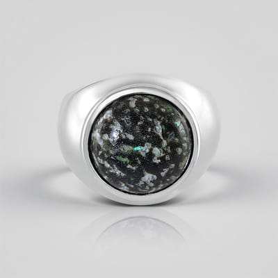 Cavill - Zilveren Luipaard Opaal Ring - 925 Sterling Zilver Platina Geplateerd - 4,2 ct Ronde Cabochon - Elegante Mexicaanse Opaal, Uniek Design